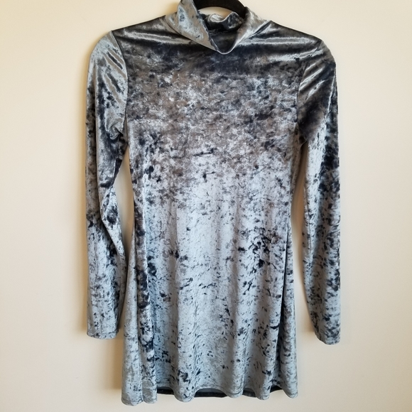 Urban Outfitters Icy Blue Mock-Neck Mini Dress - Picture 5 of 8